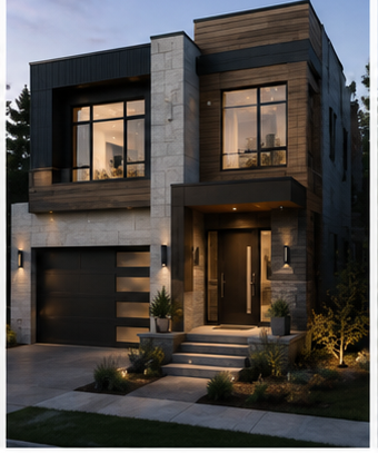 Compact modern infill home design